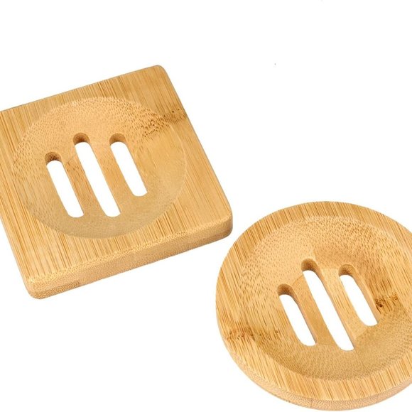 💲BOGO💲 NEW Set of 2 Bamboo Soap Holders - Picture 2 of 9
